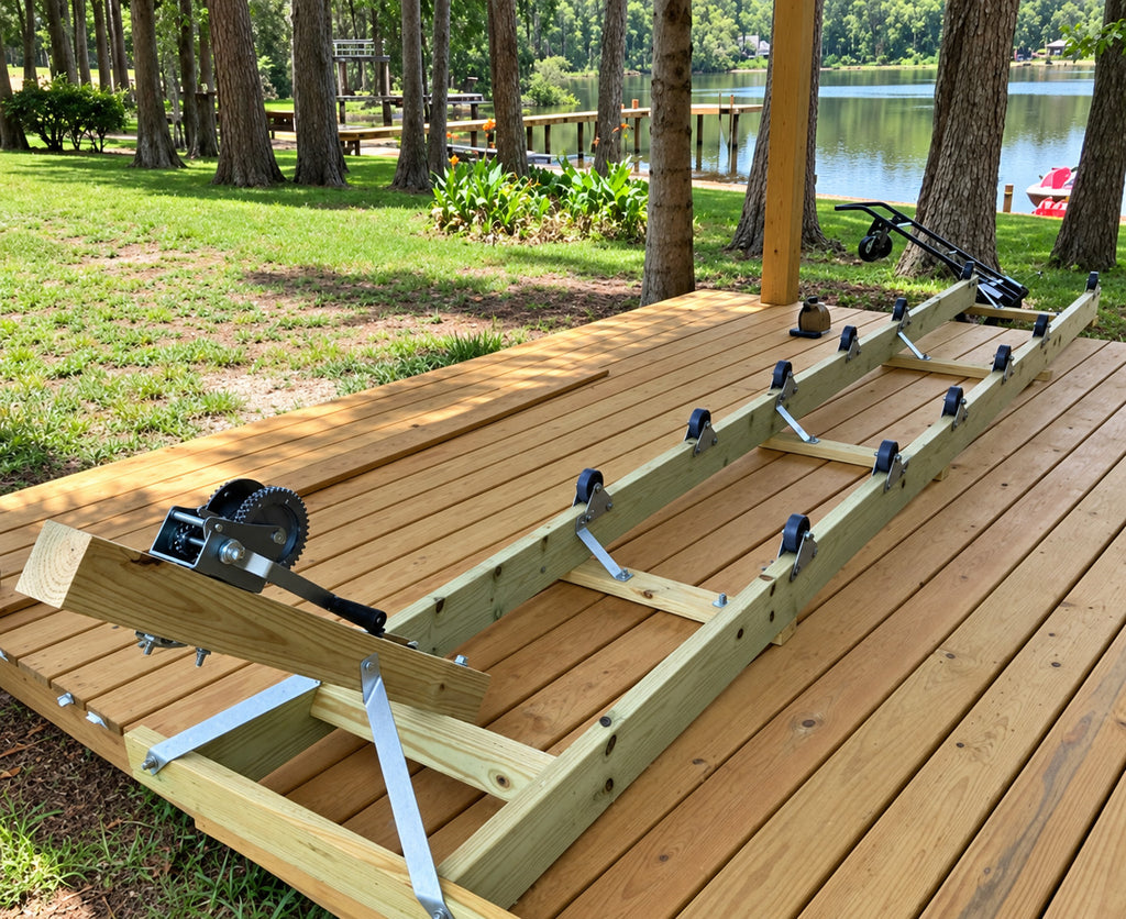 Build-It-Yourself Watercraft Ramp Roller Kit – Jet Ski, PWC and Small Boat Dock Ramp, Small or Large, with 2500 lb Winch
