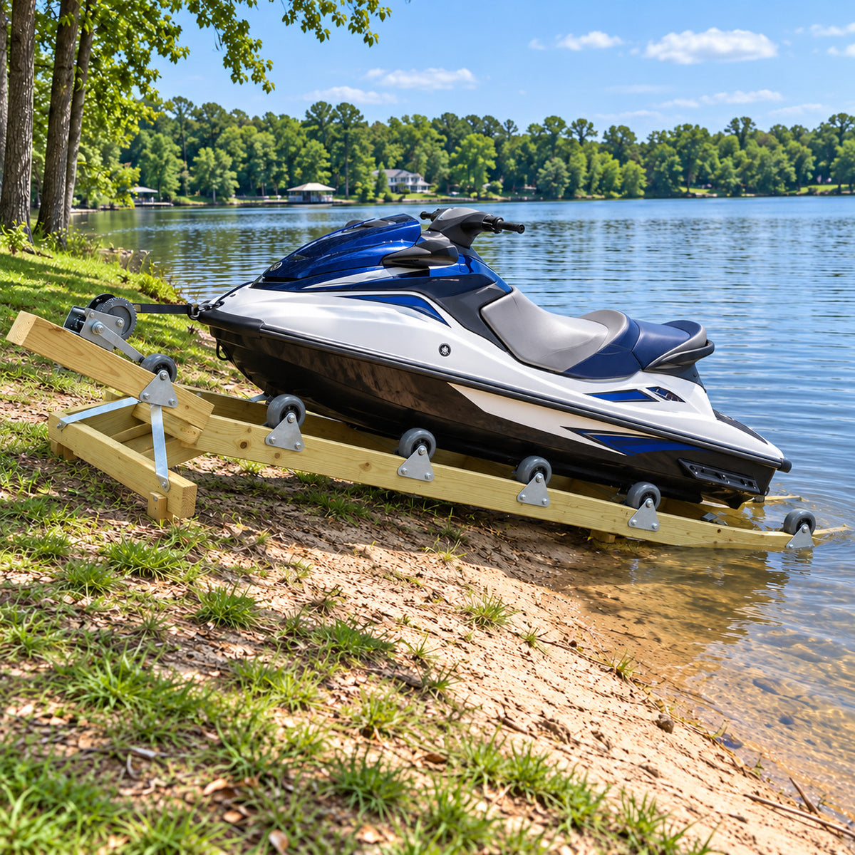 Build-It-Yourself Watercraft Ramp Roller Kit – Jet Ski, PWC and Small Boat Dock Ramp, Small or Large, with 2500 lb Winch