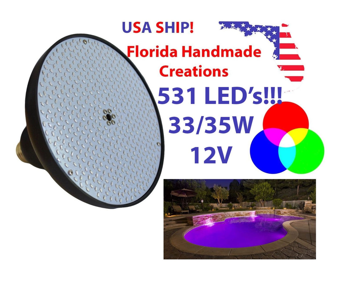 33W color changing LED pool light bulb, 12V
