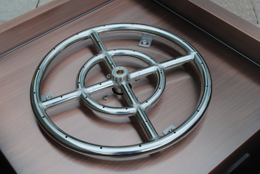 Copper Clad Gas Fire Pit Bowl – 18, 24 or 30 Inch, 316 Stainless Steel, Propane or Natural Gas