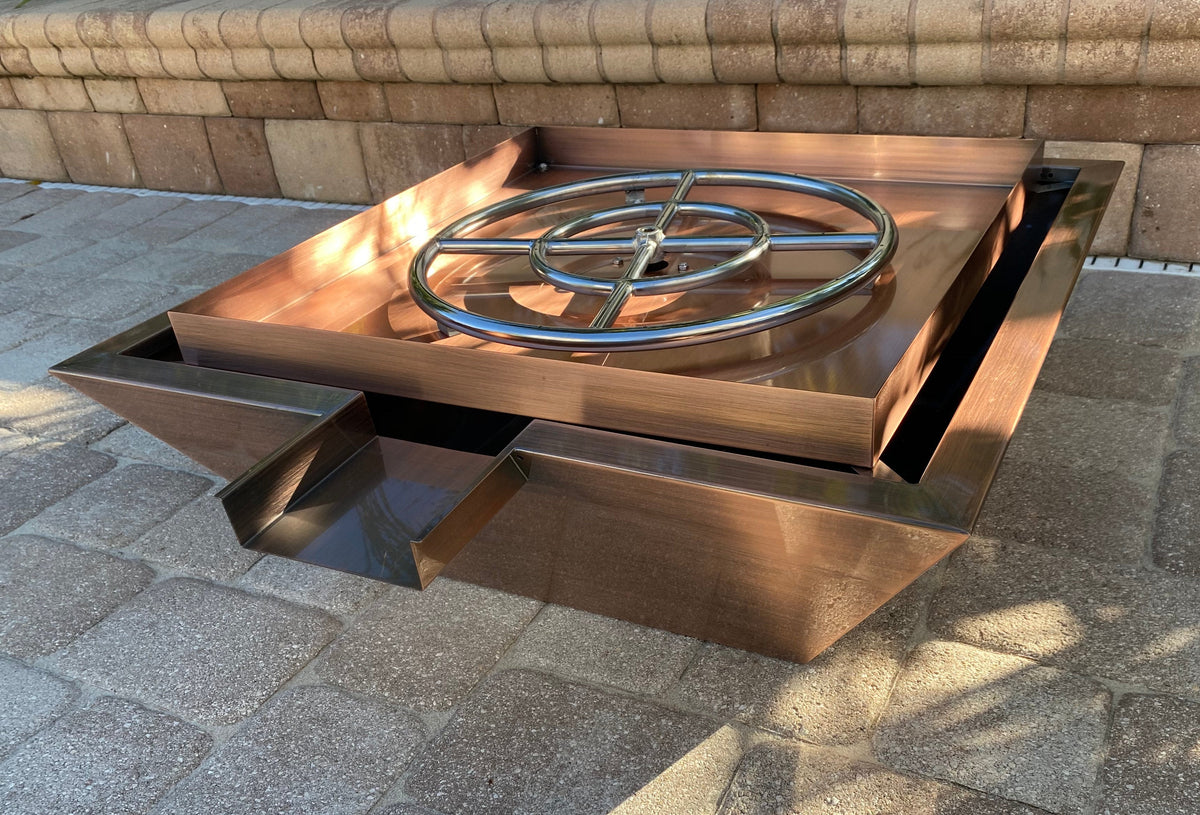 30 inch copper clad fire and water bowl