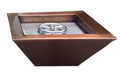 18 inch square hammered copper gas fire pit