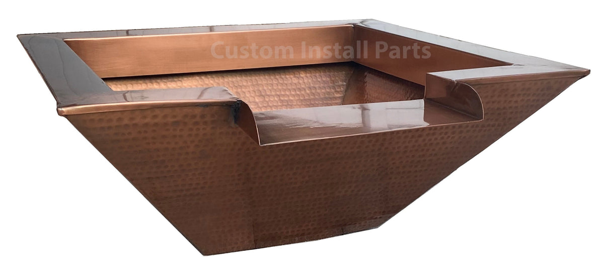 30 Inch Hammered Copper Water Bowl Fountain – Solid Copper, Pool and Patio