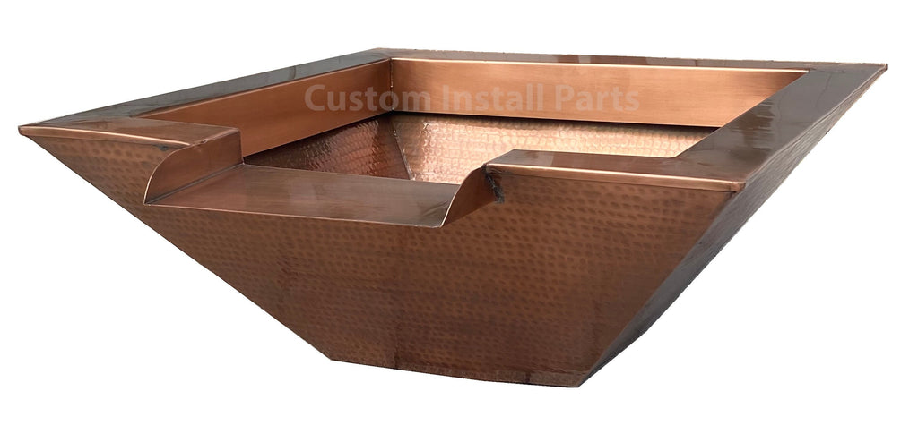 30 Inch Hammered Copper Water Bowl Fountain – Solid Copper, Pool and Patio
