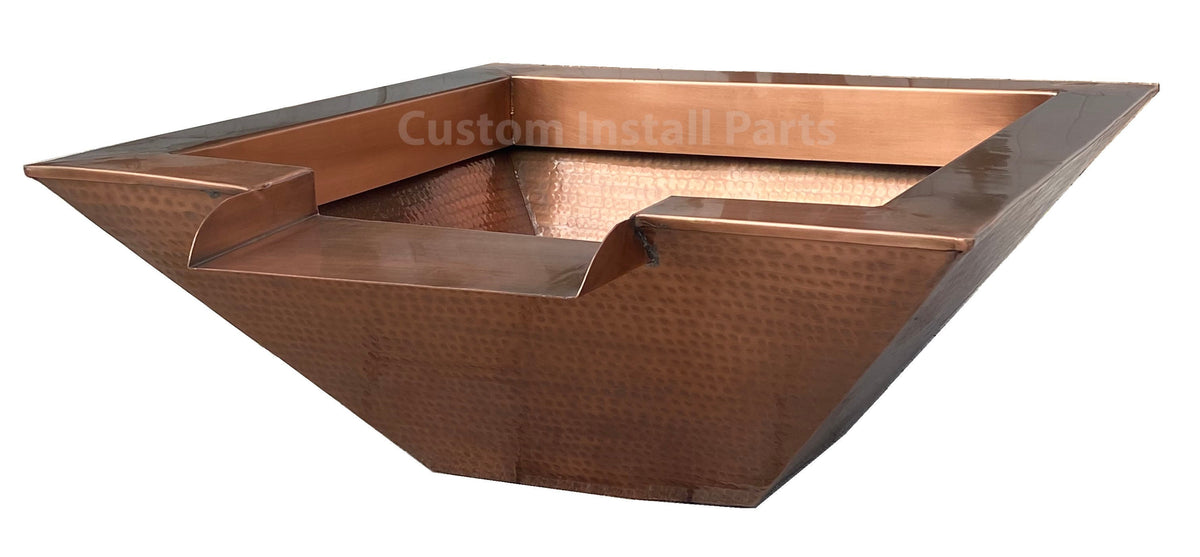 30 Inch Hammered Copper Water Bowl Fountain – Solid Copper, Pool and Patio