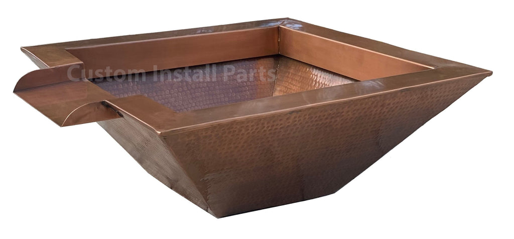30 Inch Hammered Copper Water Bowl Fountain – Solid Copper, Pool and Patio