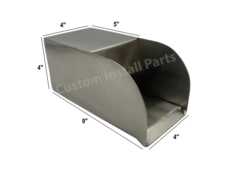 Stainless Steel Pool Water Scupper – Curved or Straight Edge, 3 to 12 Inch, 1-1/2 in. NPT
