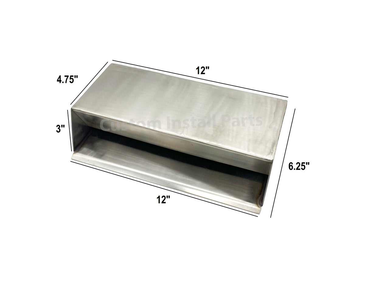 Stainless Steel Pool Water Scupper – Curved or Straight Edge, 3 to 12 Inch, 1-1/2 in. NPT