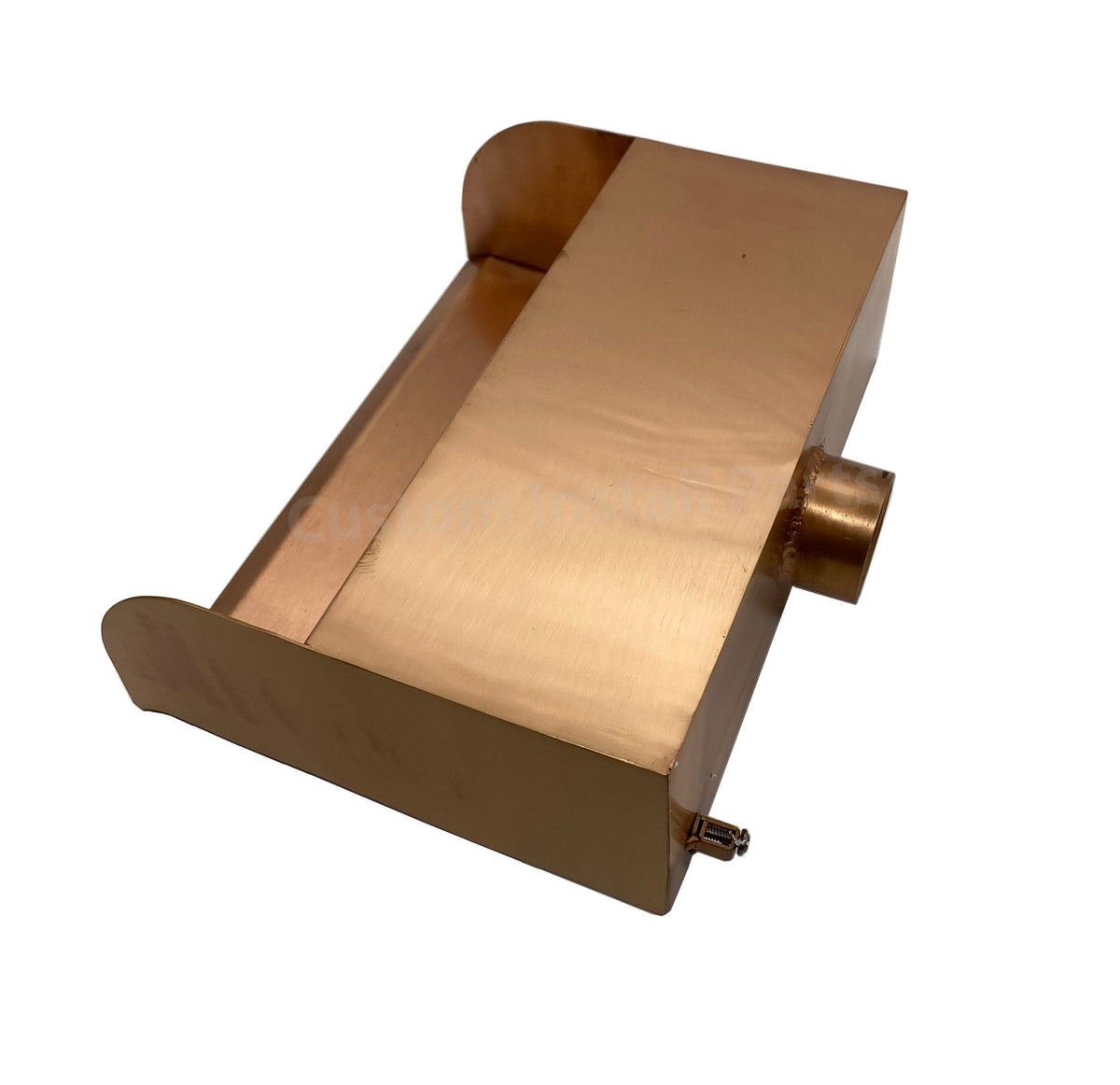 12 inch curved edge smooth copper pool water scupper
