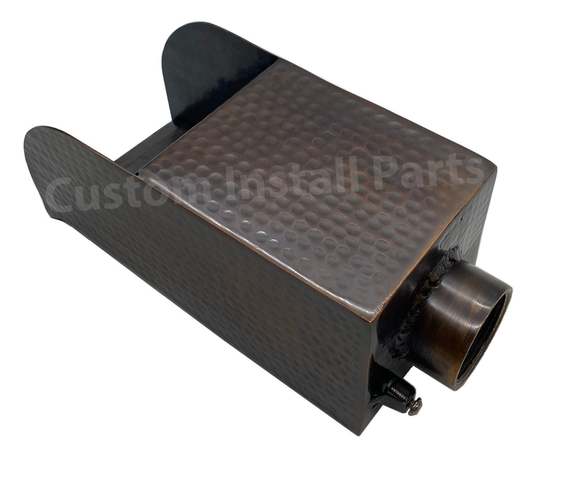 Hammered Copper Pool Water Scupper – Curved or Straight Edge, 3 to 12 Inch, 1-1/2 in. NPT