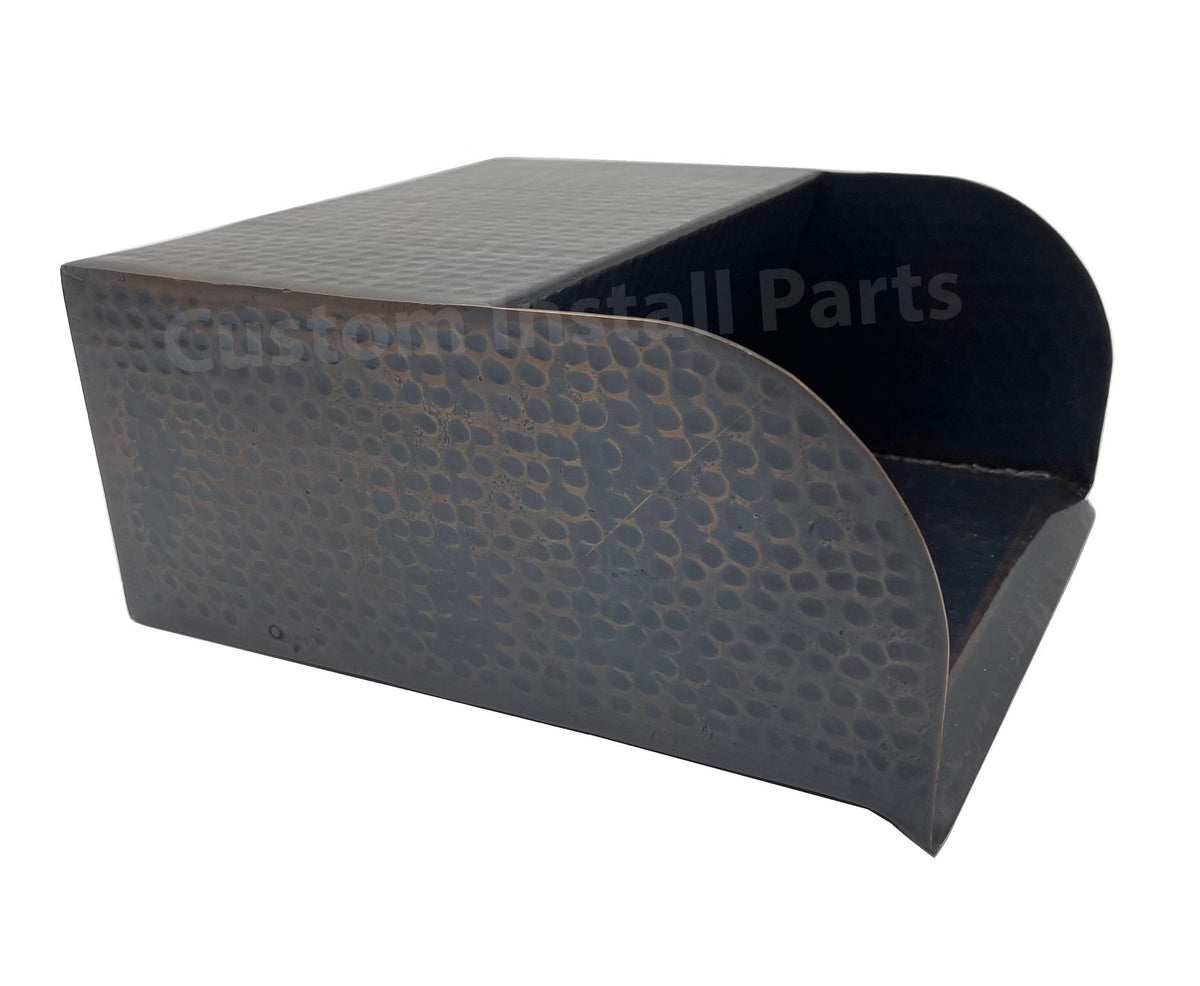 8 inch curved edge hammered copper pool water scupper