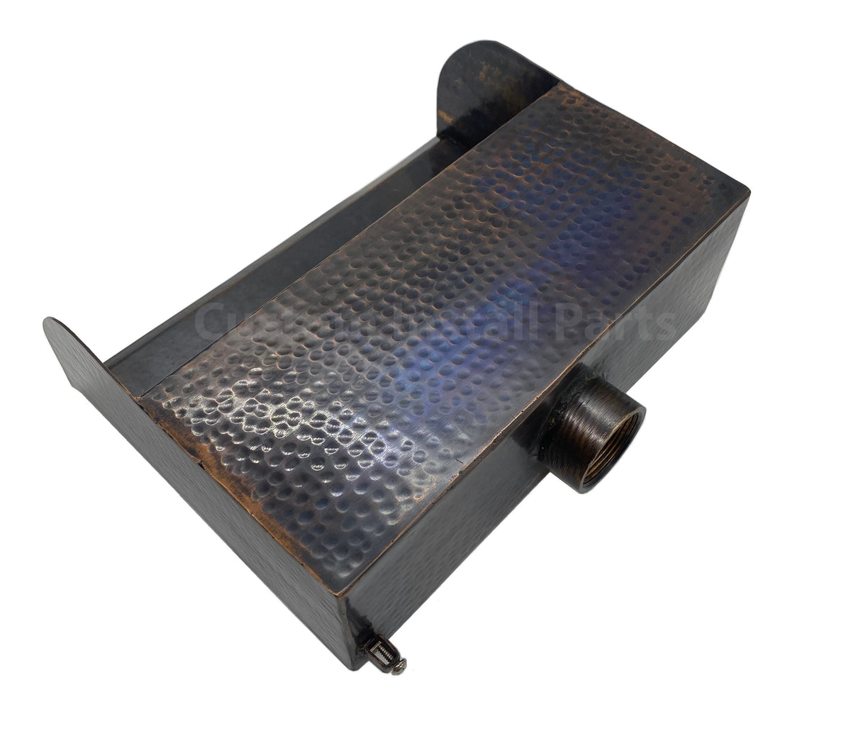 12 inch curved edge hammered copper pool water scupper