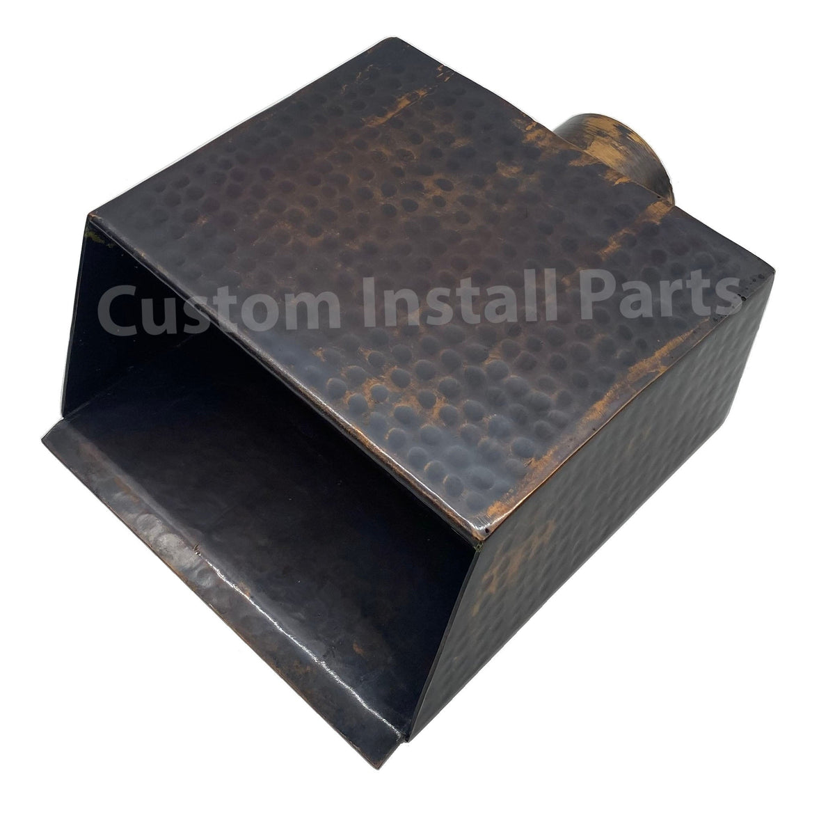 6 inch straight edge hammered copper pool water scupper