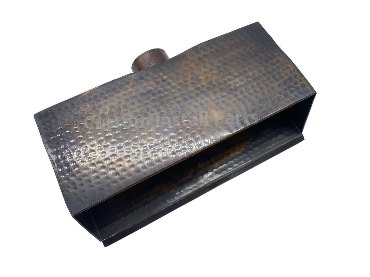 12 inch straight edge hammered copper pool water scupper