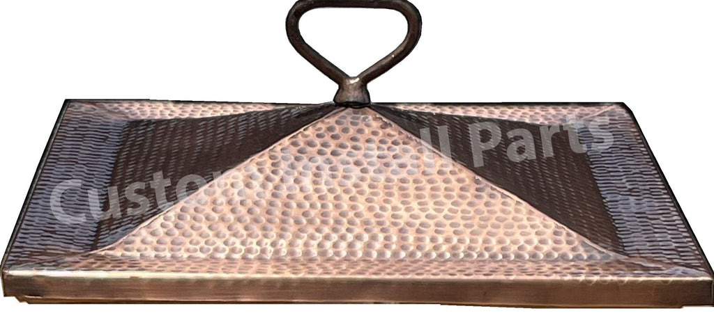 Hammered Copper Fire Pit Lid – Solid Copper Cover, 18, 24 or 30 Inch Square or 26 Inch Round