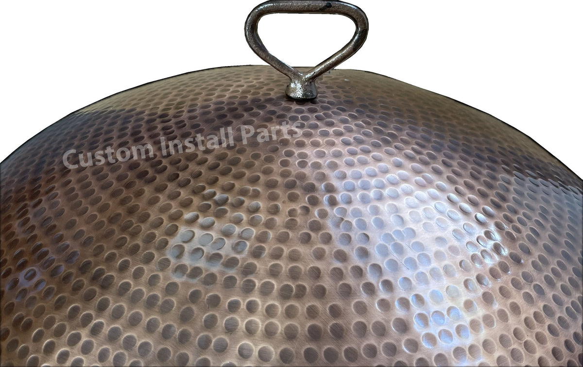 Hammered Copper Fire Pit Lid – Solid Copper Cover, 18, 24 or 30 Inch Square or 26 Inch Round