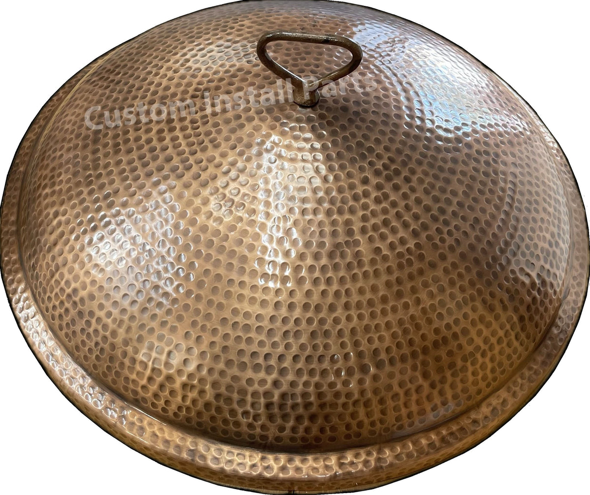 26 inch round hammered copper fire pit lid