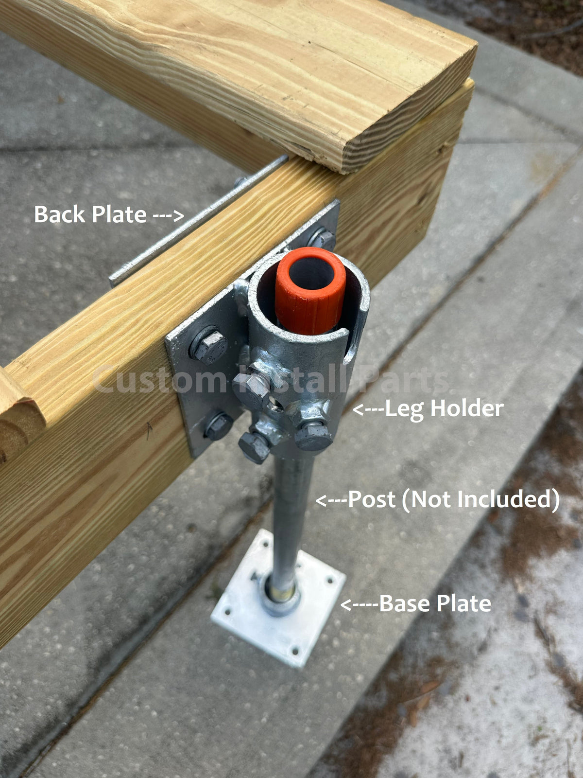 Stationary Dock Kit – Galvanized Steel Hardware for One Dock Section, Fits 1.25 Inch Posts