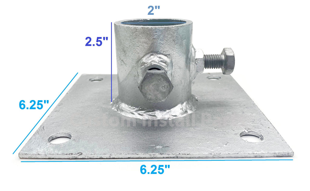 Stationary Dock Kit – Galvanized Steel Hardware for One Dock Section, Fits 1.25 Inch Posts