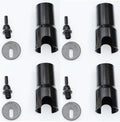 Pool deck jet fountain with black cap