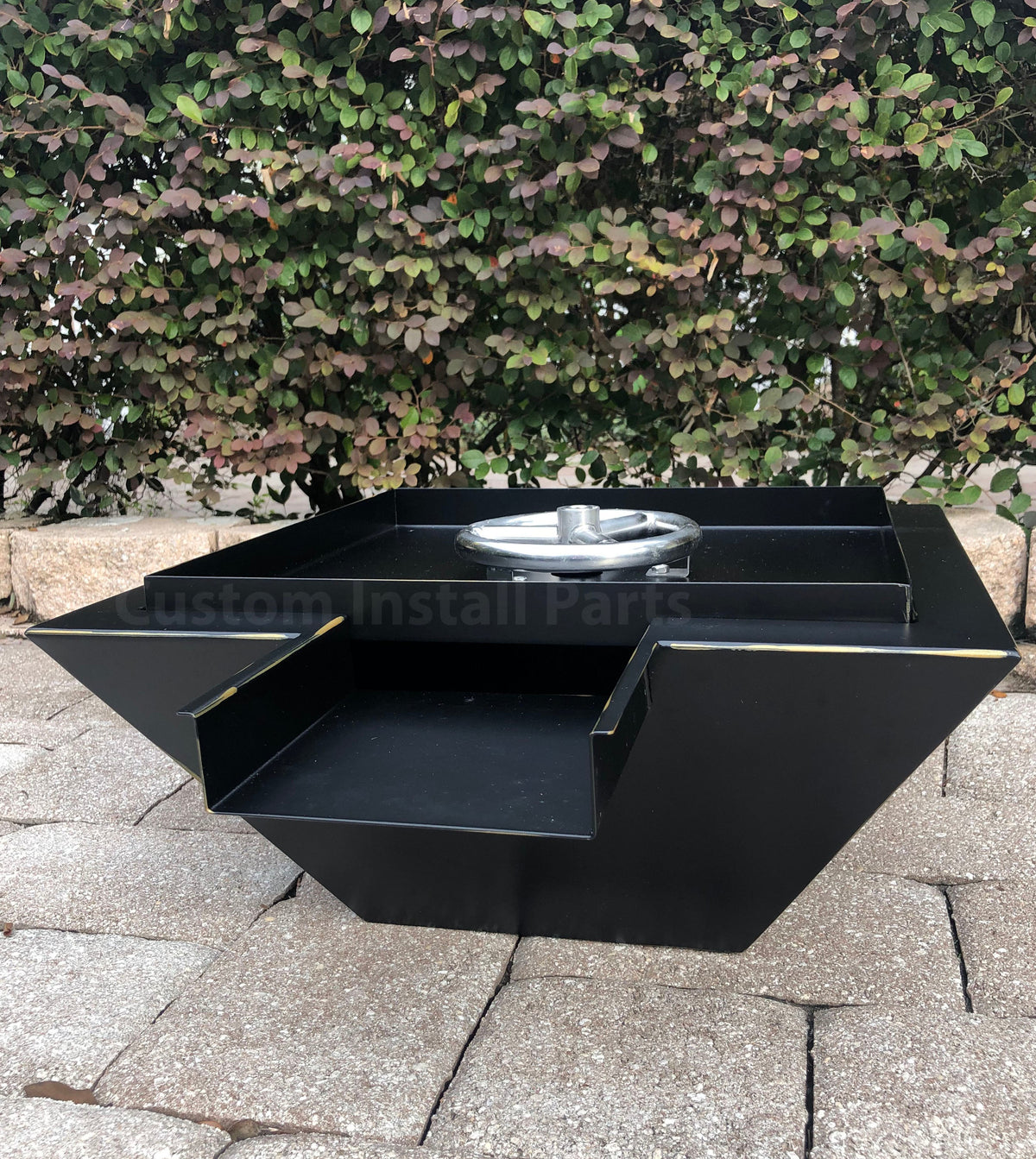 18 inch rustic black fire and water bowl