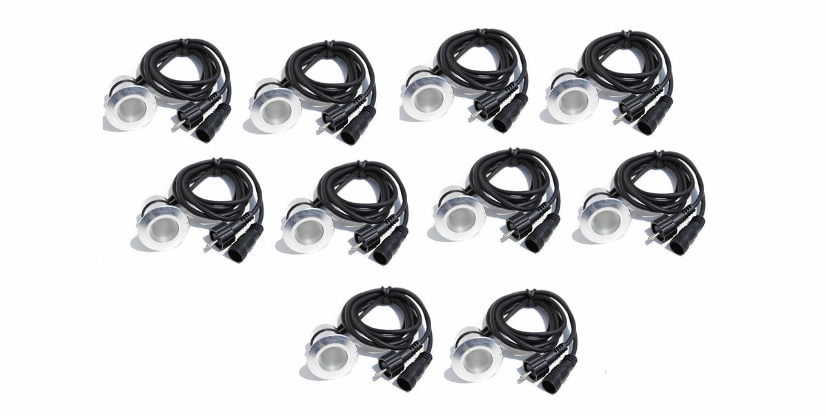 LED Deck Lights Kit – Bright White, Low Voltage Plug and Play, 4 or 10 Lights with Transformer