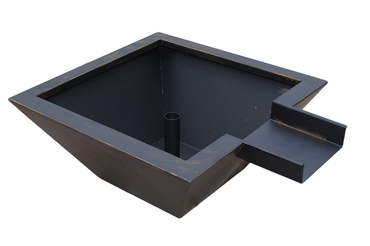 18 inch rustic black water bowl fountain
