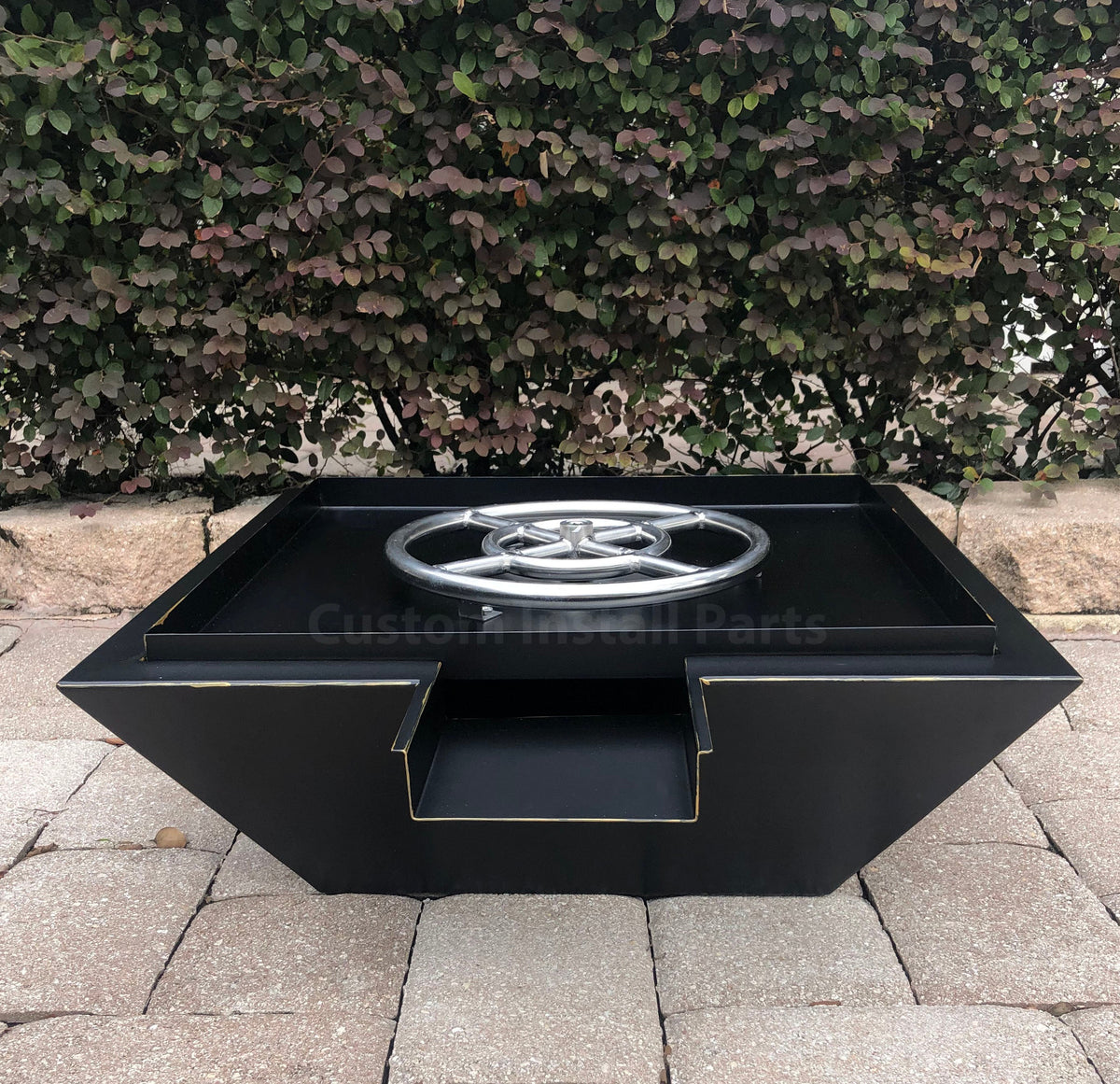 24 inch rustic black fire and water bowl